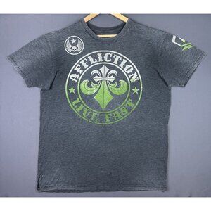 Affliction Y2K Live Fast MMA UFC Sport Grey Fade Shirt Wrestling Hype Streetwear